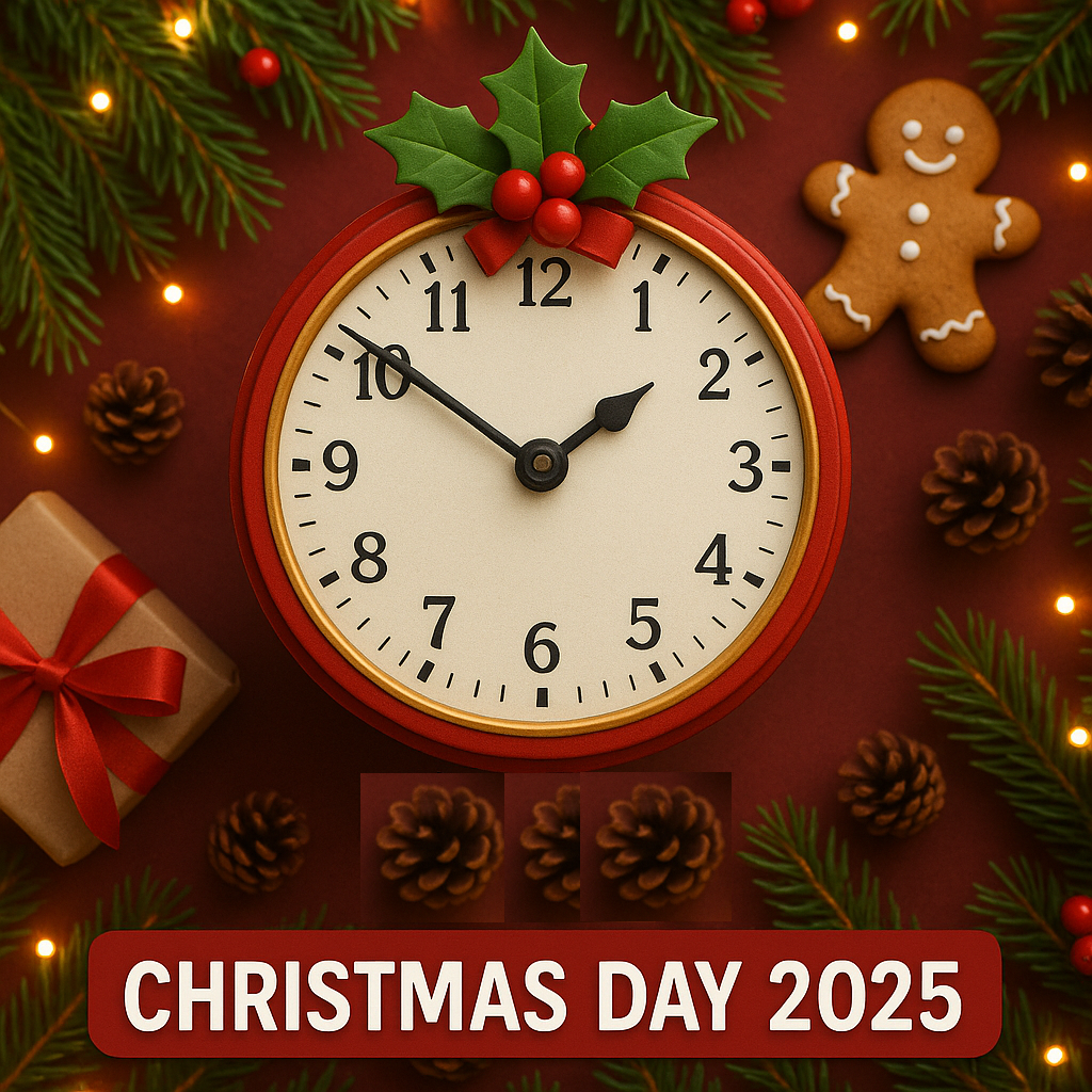 Christmas Day 2025 Countdown Timer | Festive Holiday Clock